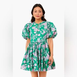 Xirena Aurie Cotton Puff-Sleeve Mini Dress